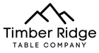 Timber Ridge table company logo. We build custom live edge and epoxy dining tables, conference tables, coffee tables, and more